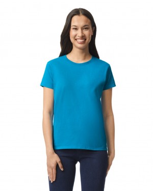 Women's Gildan 2000L T-Shirts Sapphire | NHSF51739