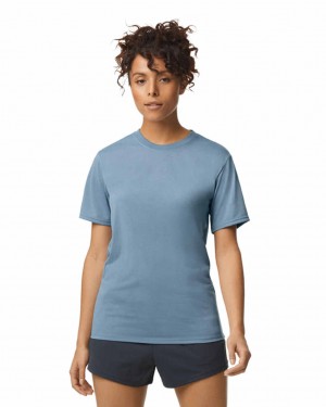 Women's Gildan 42000 T-Shirts Stone Blue | XRJL60329