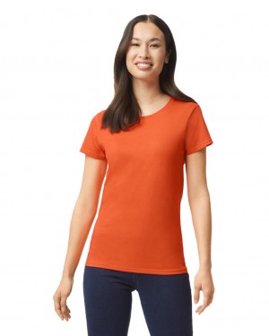 Women's Gildan 5000L T-Shirts Orange | APLD45618