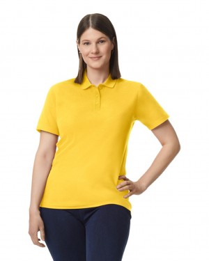 Women's Gildan 64800L Pique Polo Daisy | DNGH31264