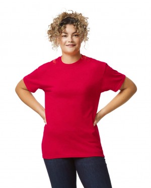 Women's Gildan 8000 T-Shirts Red | GKWJ76981