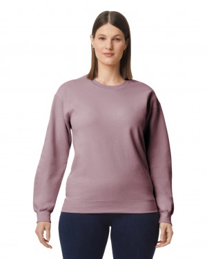 Women's Gildan SF000 Midweight Fleece Crewneck Sweatshirt Paragon | WJSL78095