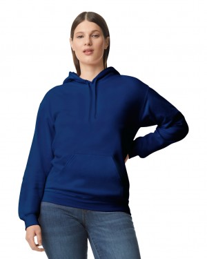 Women's Gildan SF500 Midweight Fleece Hoodie Navy | AJVS57192