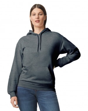 Women's Gildan SF500 Midweight Fleece Hoodie Dark Heather | BPTS96307