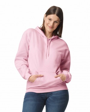 Women's Gildan SF500 Midweight Fleece Hoodie Light Pink | RDVS74219