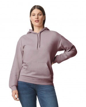 Women's Gildan SF500 Midweight Fleece Hoodie Paragon | SZLK27350