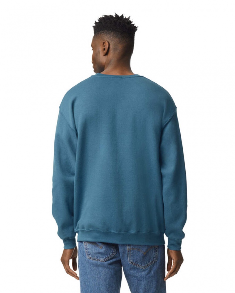 Men's Gildan 18000 Crewneck Sweatshirt Indigo Blue | GCOI96324