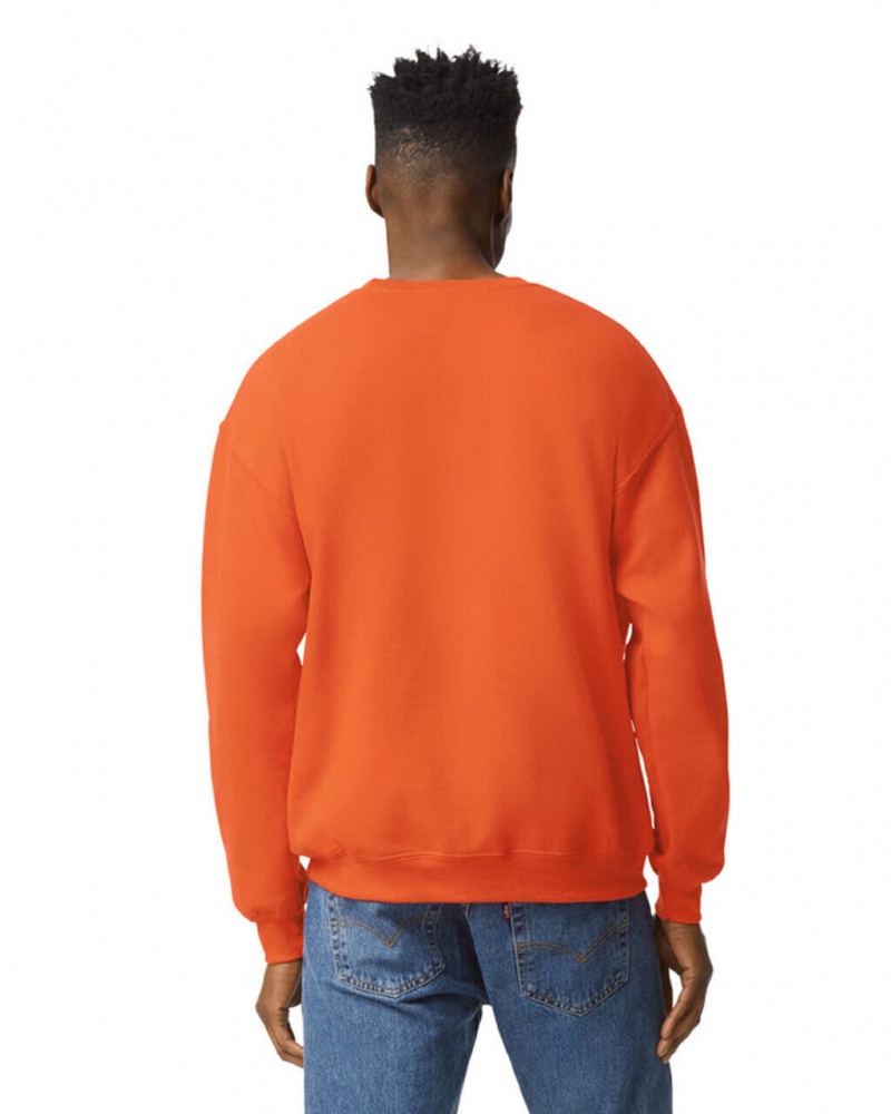 Men's Gildan 18000 Crewneck Sweatshirt Orange | STFL26043