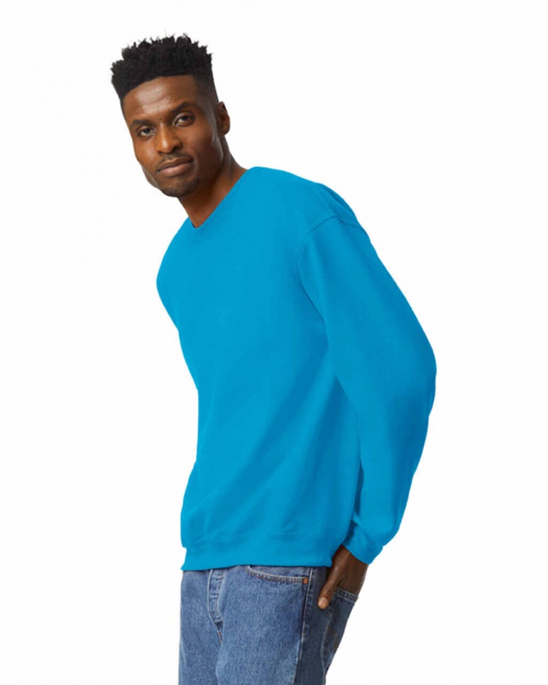 Men's Gildan 18000 Crewneck Sweatshirt Sapphire | ICEB39021