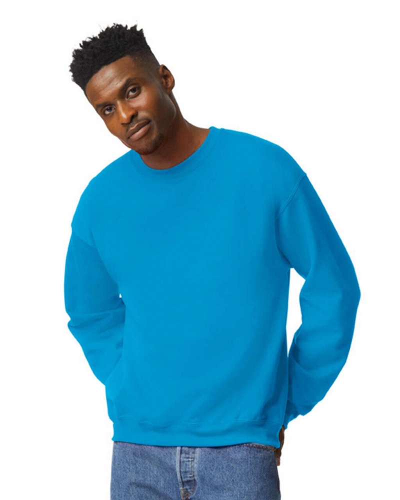 Men\'s Gildan 18000 Crewneck Sweatshirt Sapphire | ICEB39021