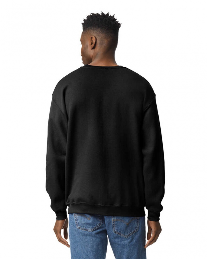 Men's Gildan 18000 Crewneck Sweatshirt Black | NAWS63745