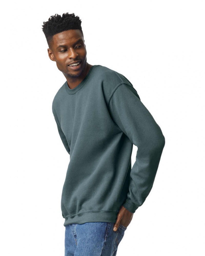 Men's Gildan 18000 Crewneck Sweatshirt Dark Heather | AHRW54827