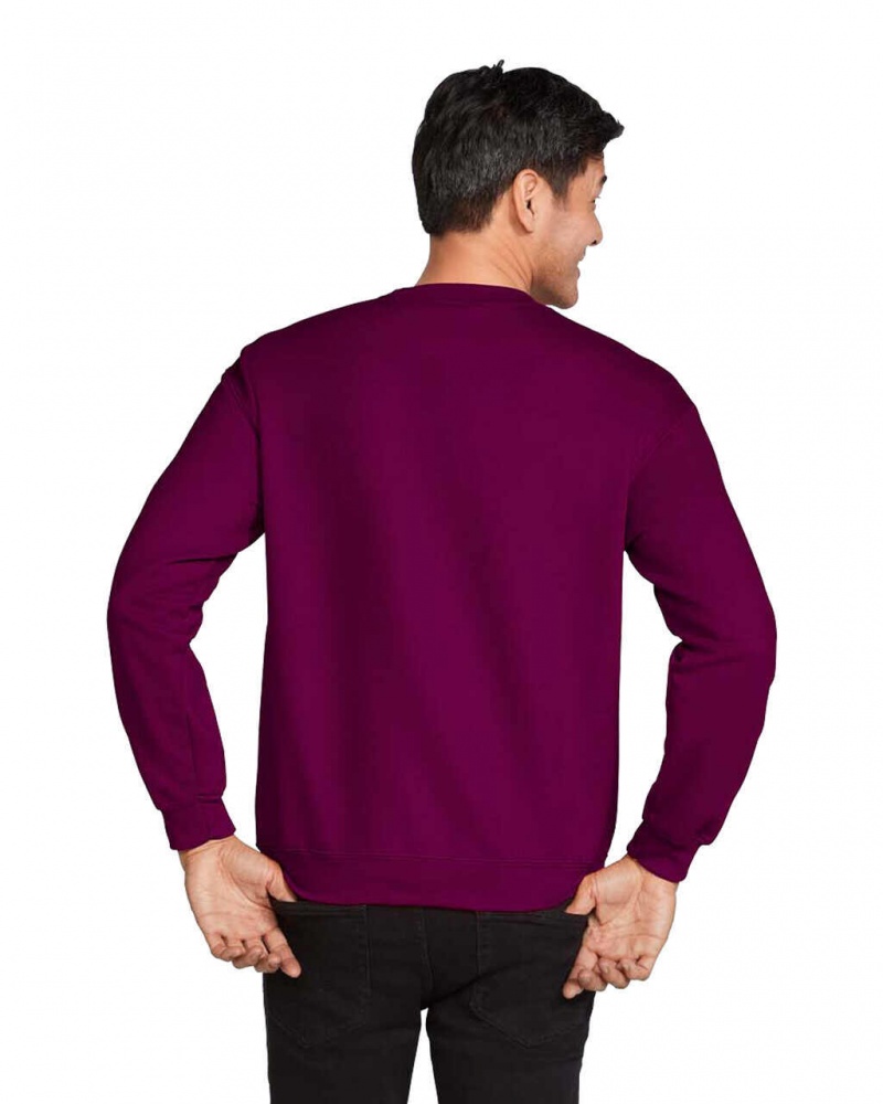 Men's Gildan 18000 Crewneck Sweatshirt Antique Cherry Red | ZBRM23971