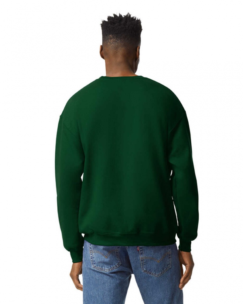 Men's Gildan 18000 Crewneck Sweatshirt Forest Green | SREC29148