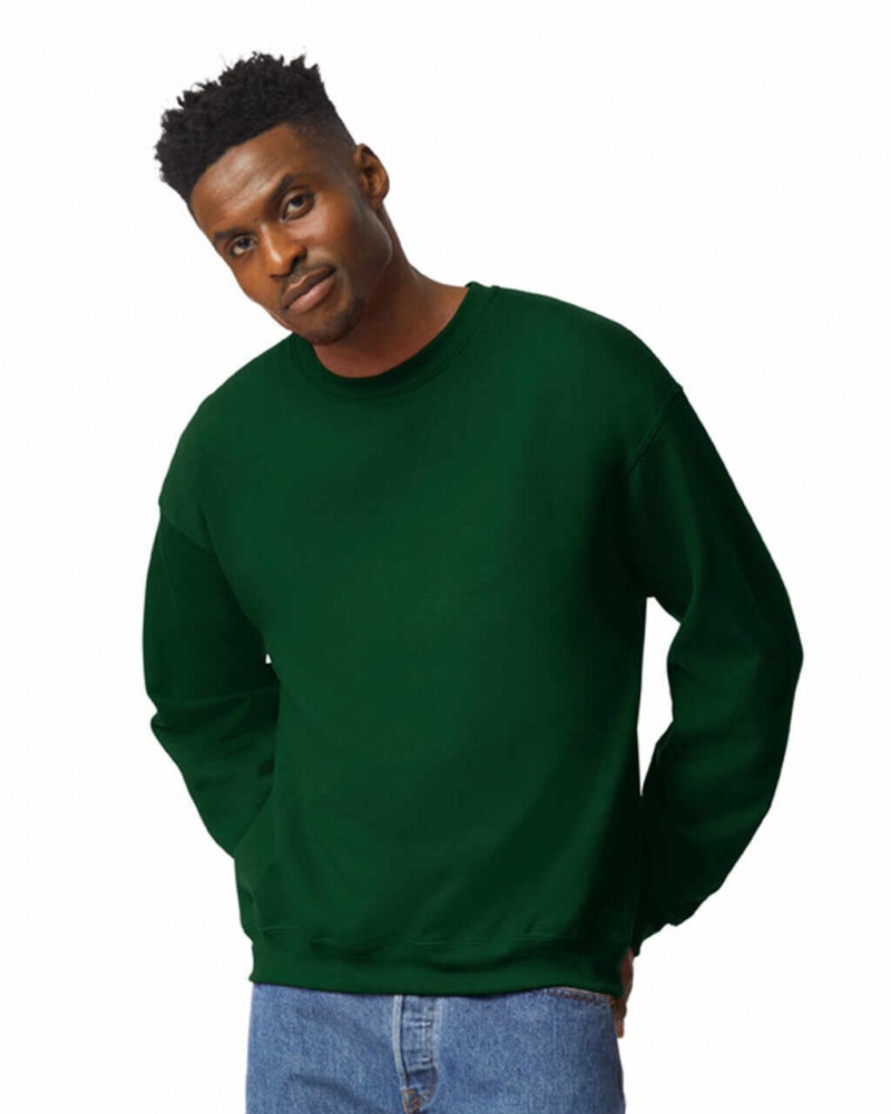 Men\'s Gildan 18000 Crewneck Sweatshirt Forest Green | SREC29148