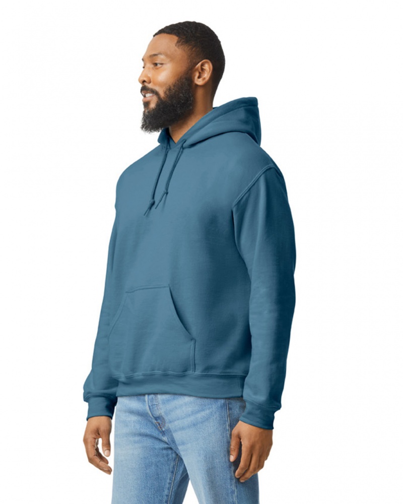 Men's Gildan 18500 Hoodie Indigo Blue | VRCE69041