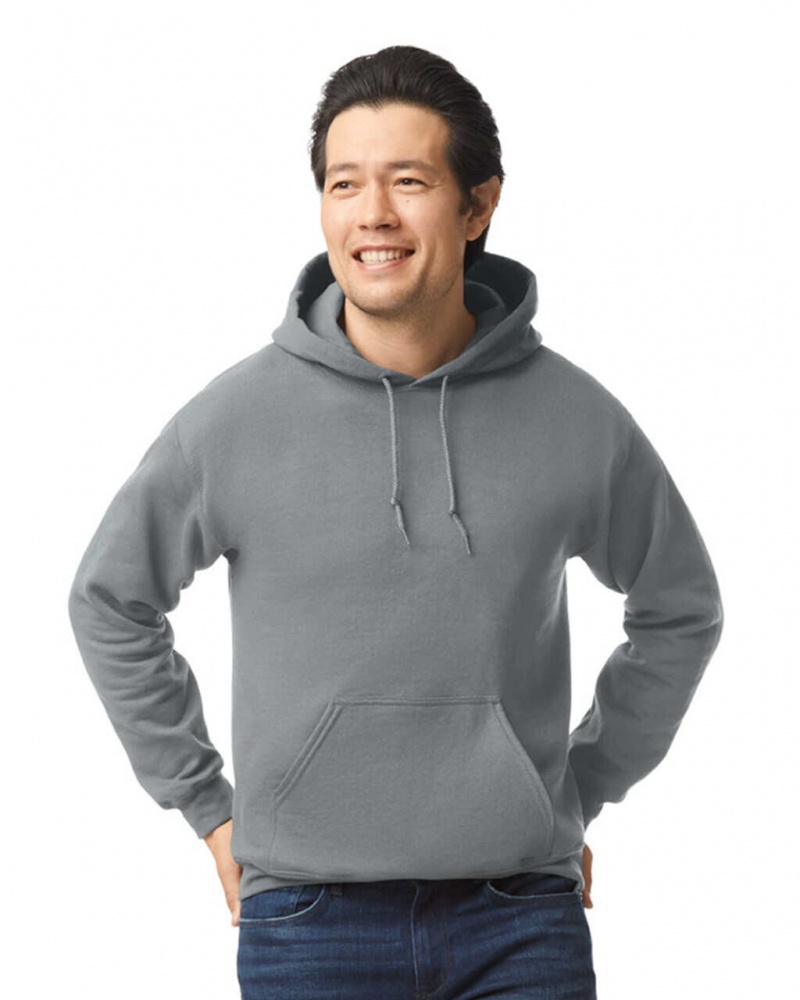 Men\'s Gildan 18500 Hoodie Sweatshirt Graphite Heather | BUMH09312