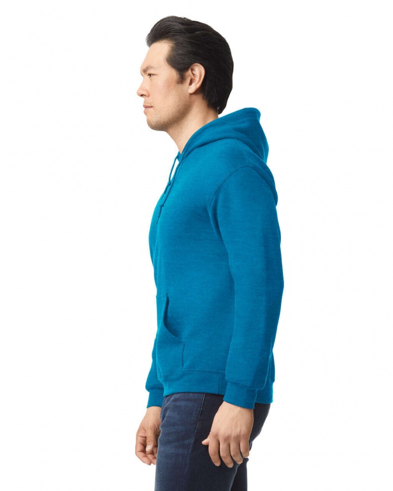 Men's Gildan 18500 Hoodie Sweatshirt Antique Sapphire | YHGI93170