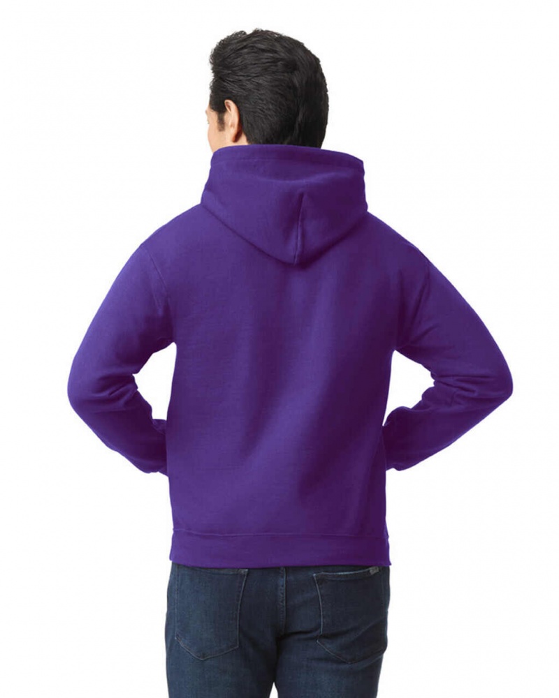 Men's Gildan 18500 Hoodie Sweatshirt Purple | LXUJ67298