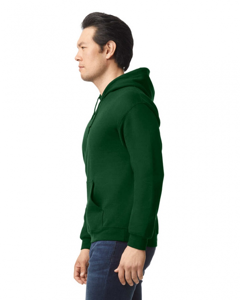 Men's Gildan 18500 Hoodie Sweatshirt Forest Green | EMRU68205