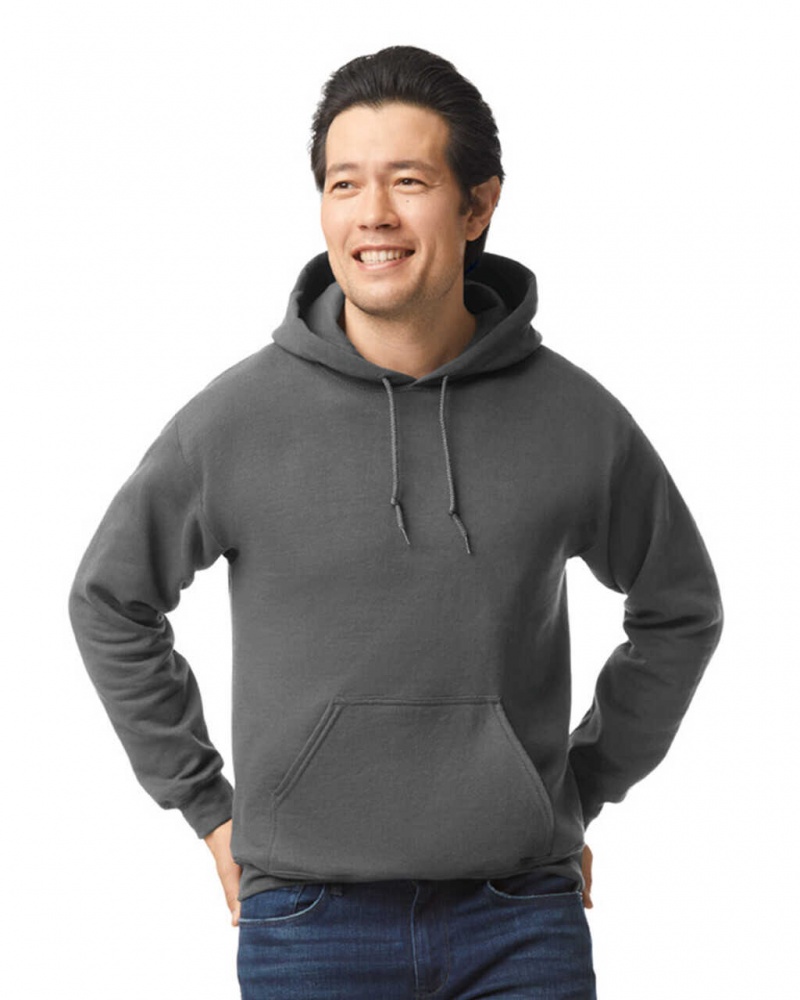 Men\'s Gildan 18500 Hoodie Sweatshirt Charcoal | ENIB47958