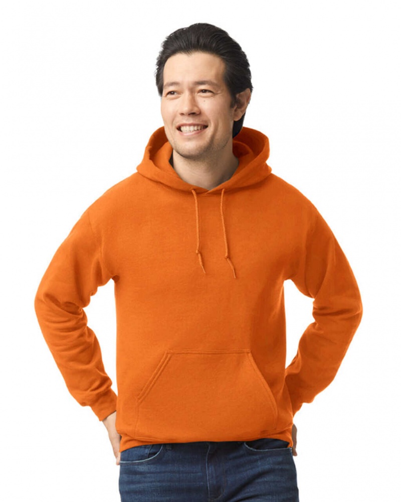 Men\'s Gildan 18500 Hoodie Sweatshirt S Orange | SKLI96718