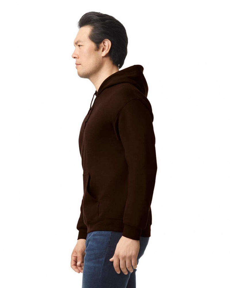 Men's Gildan 18500 Hoodie Sweatshirt Dark Chocolate | ZKBE07635