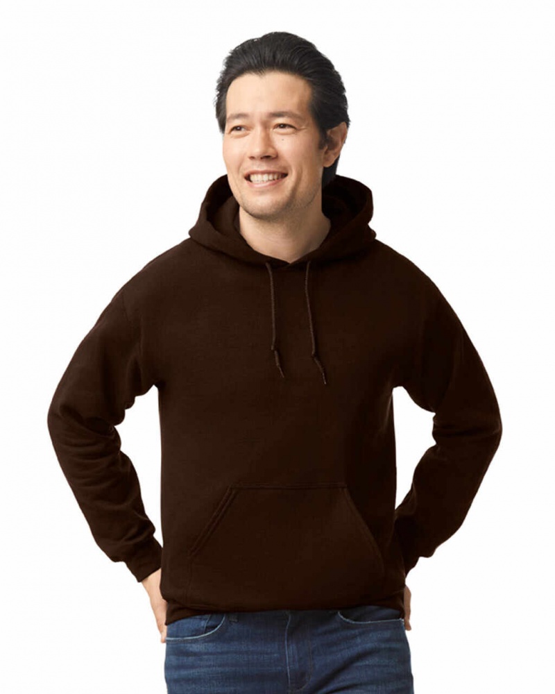 Men\'s Gildan 18500 Hoodie Sweatshirt Dark Chocolate | ZKBE07635