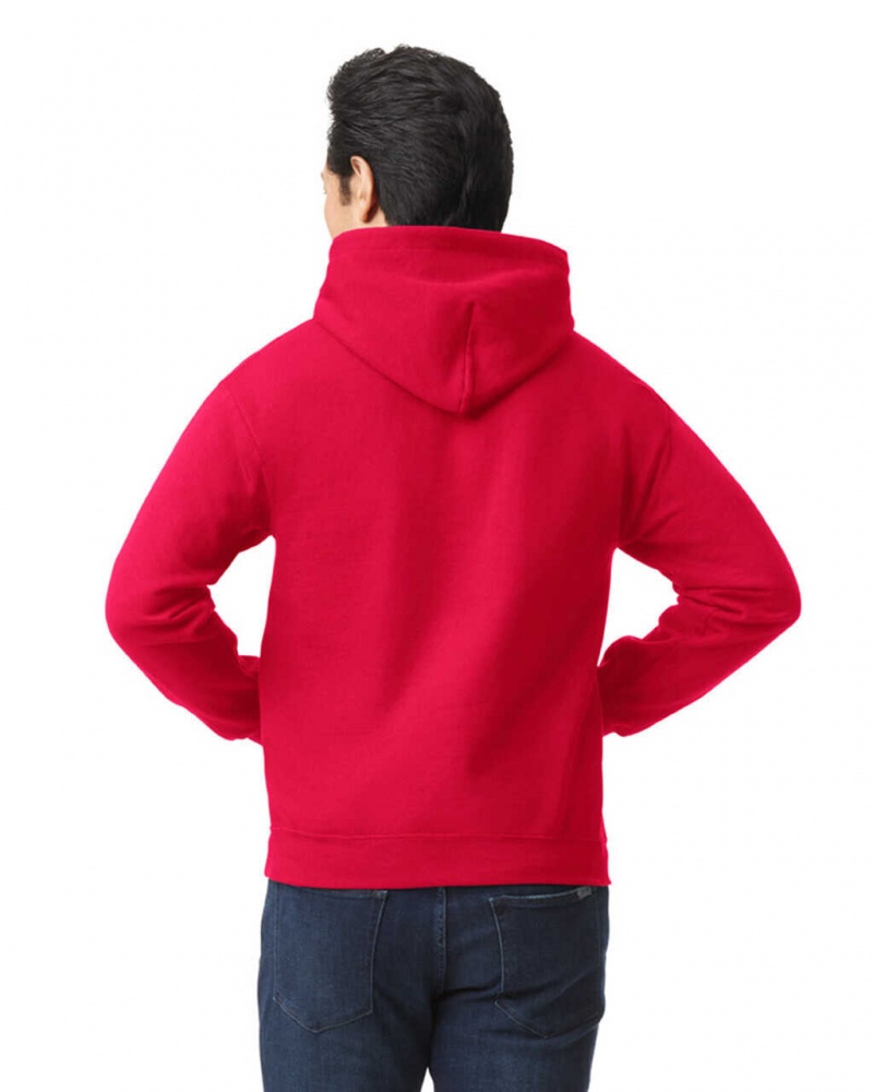 Men's Gildan 18500 Hoodie Sweatshirt Red | SWGY21709