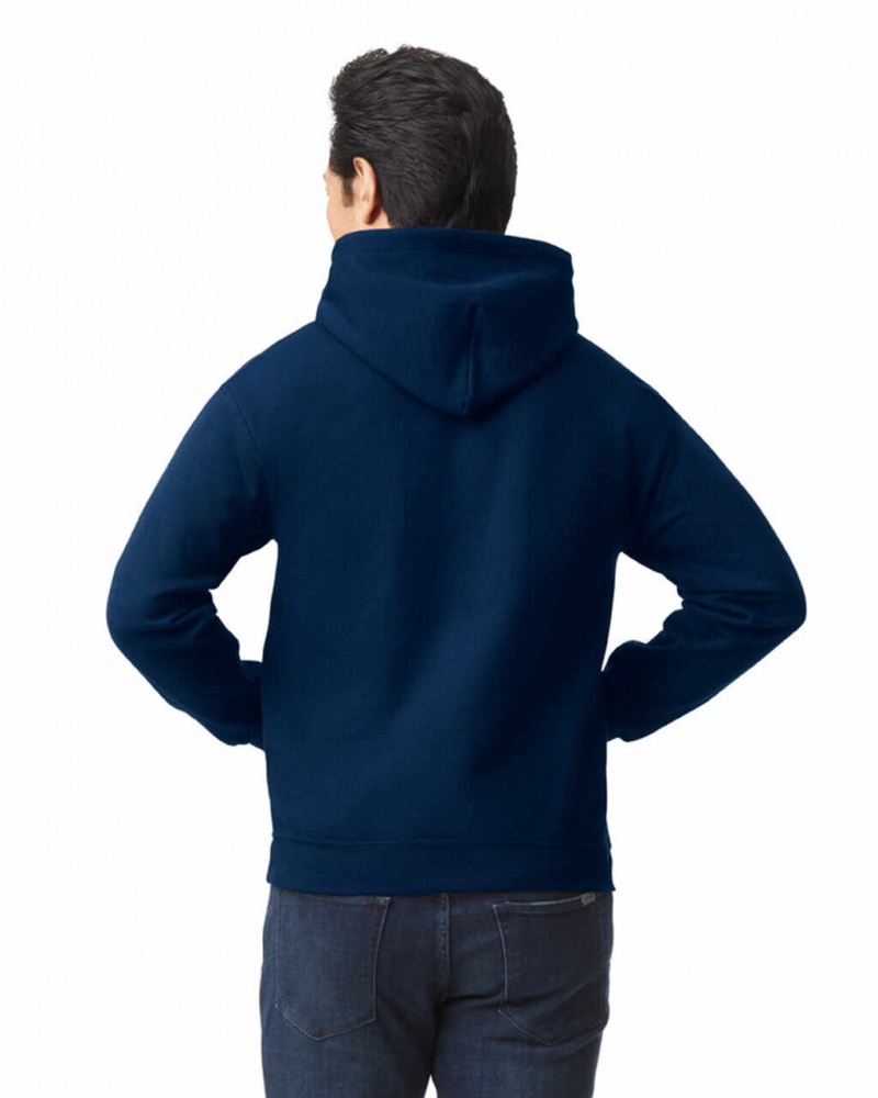 Men's Gildan 18500 Hoodie Sweatshirt Navy | VKYL46058