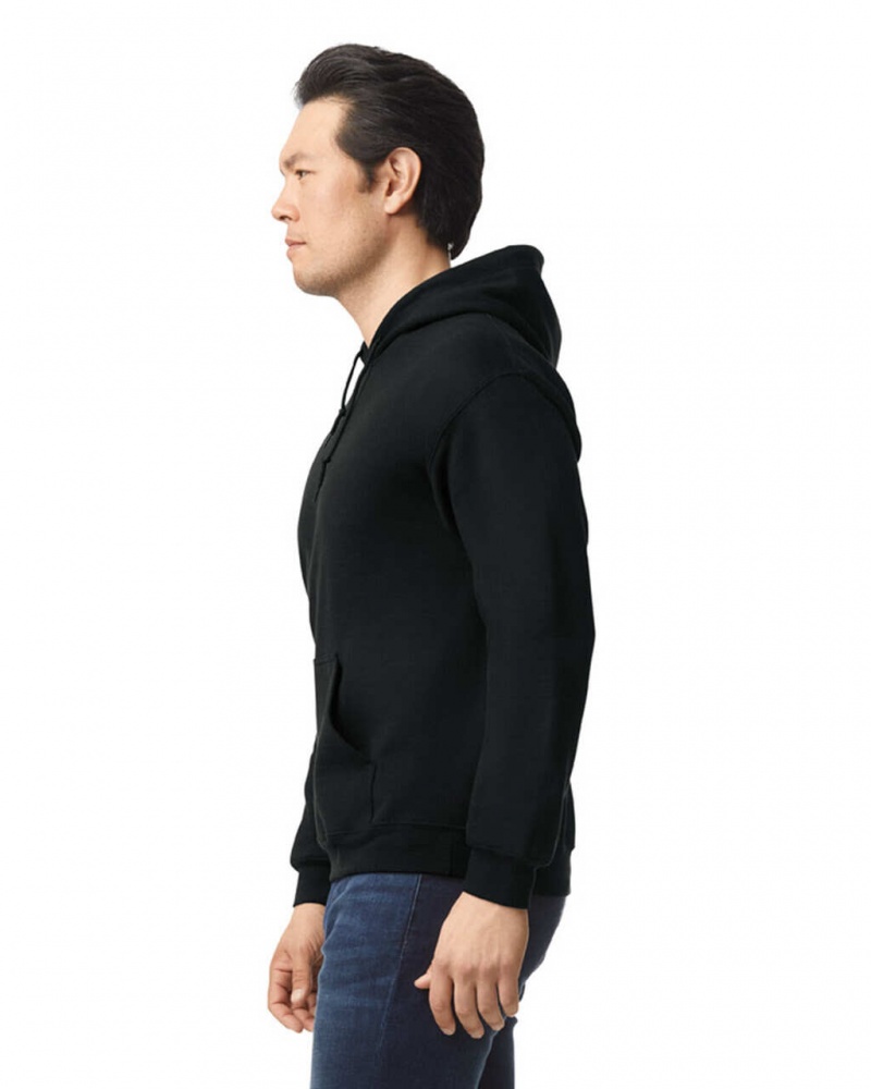 Men's Gildan 18500 Hoodie Sweatshirt Black | IHTS62703