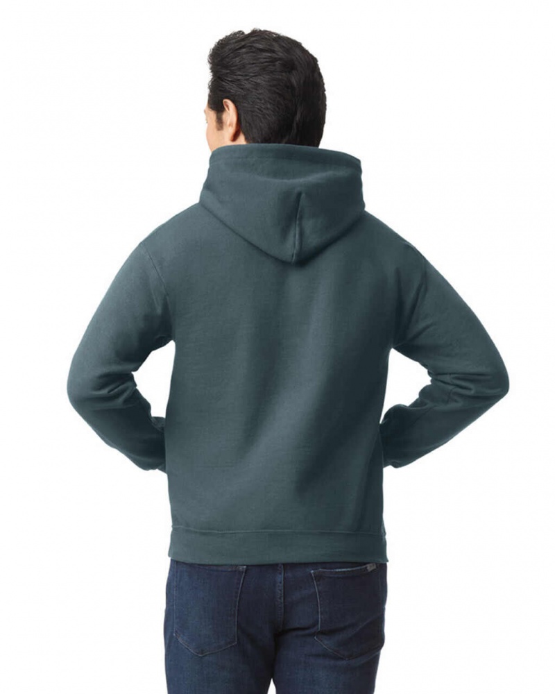 Men's Gildan 18500 Hoodie Sweatshirt Dark Heather | HMKJ65801