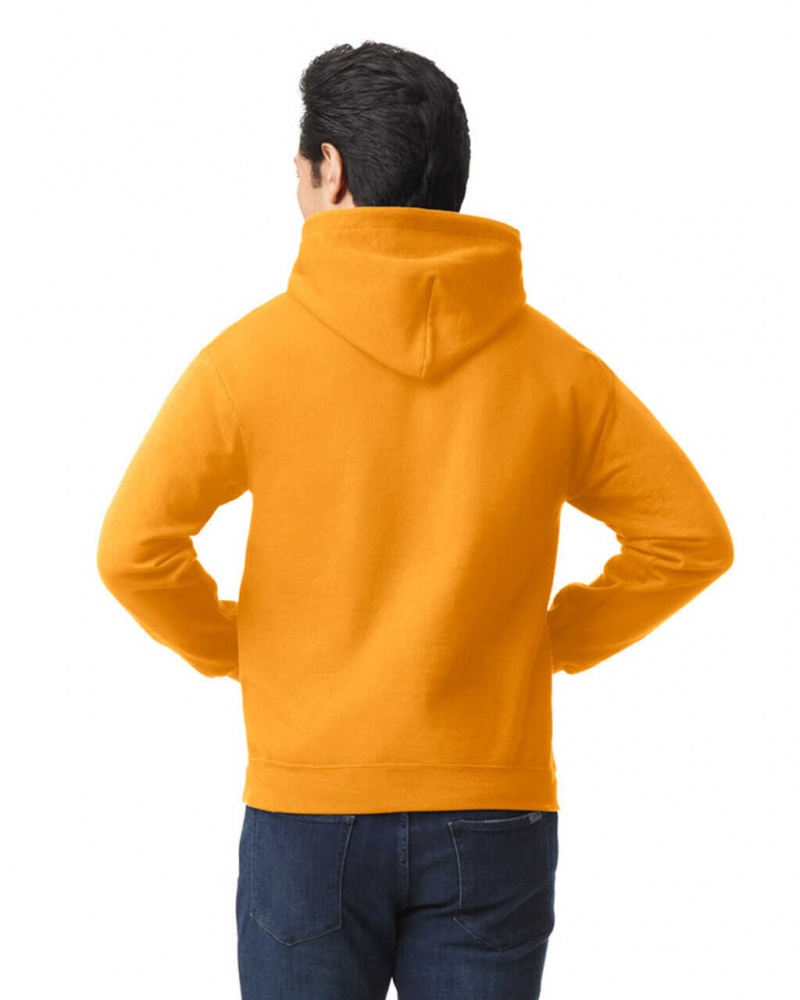 Men's Gildan 18500 Hoodie Sweatshirt Gold | QLVJ38592