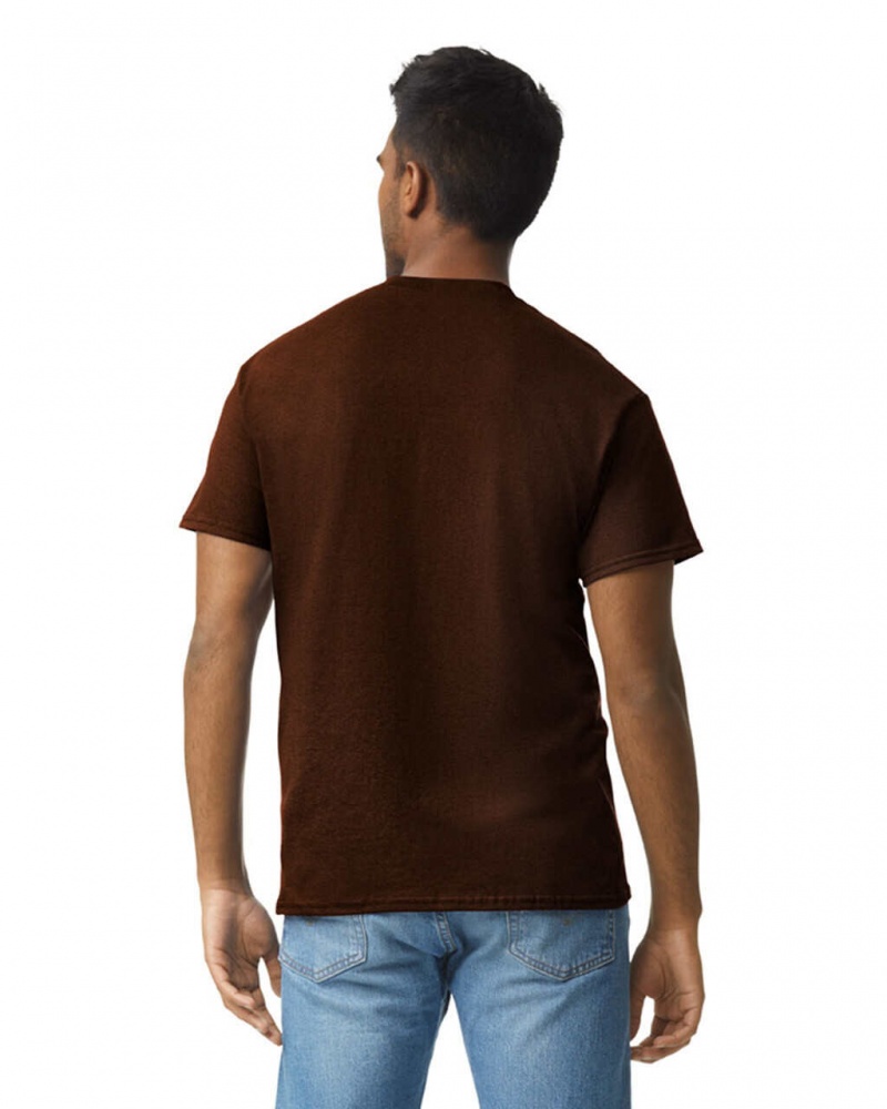 Men's Gildan 2000 T-Shirts Dark Chocolate | NAEC27589