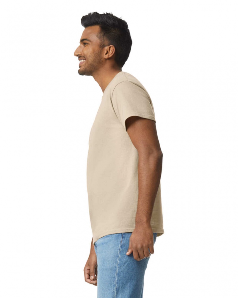 Men's Gildan 2000 T-Shirts Sand | OJCS76081