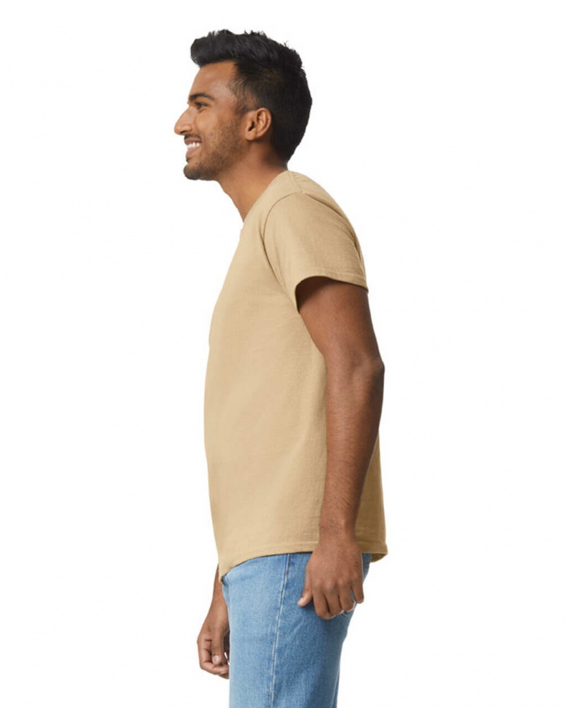 Men's Gildan 2000 T-Shirts Tan | PNZW62350