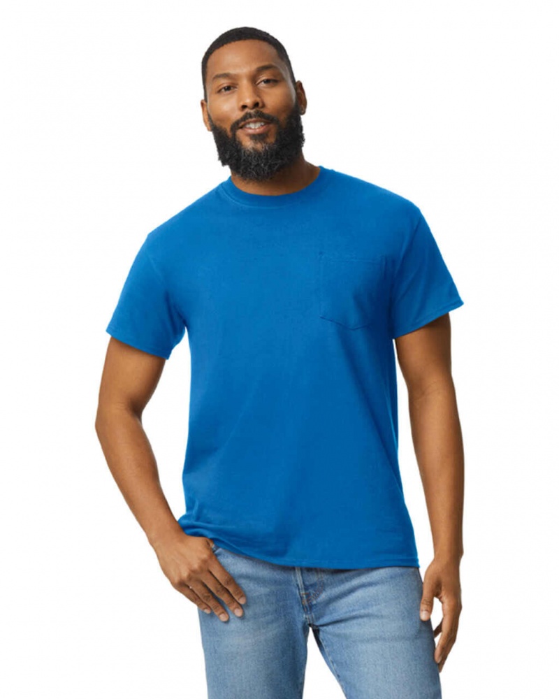 Men\'s Gildan 2300 with Pocket T-Shirts Royal | PIGO30762