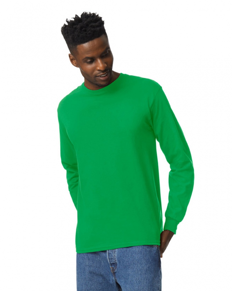 Men\'s Gildan 2400 Long Sleeve T-Shirts Irish Green | PUME07398