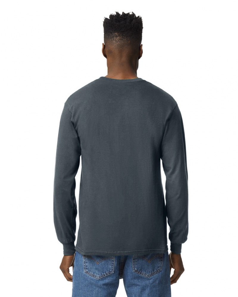 Men's Gildan 2400 Long Sleeve T-Shirts Dark Heather | HDPZ18456