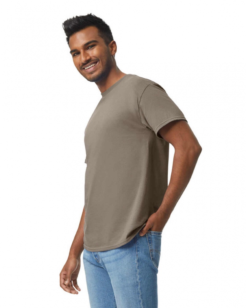 Men's Gildan 5000 T-Shirts Brown Savana | PWEJ50624