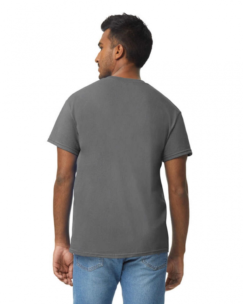 Men's Gildan 5000 T-Shirts Charcoal | ZCYW32654