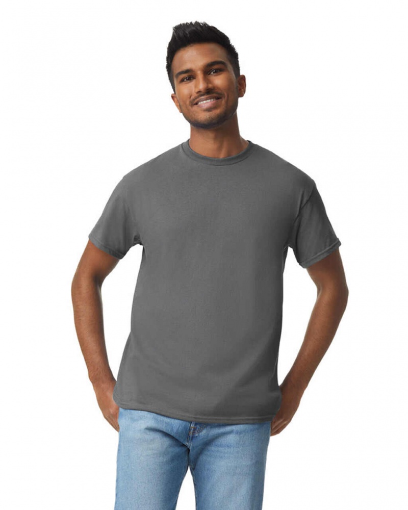 Men\'s Gildan 5000 T-Shirts Charcoal | ZCYW32654