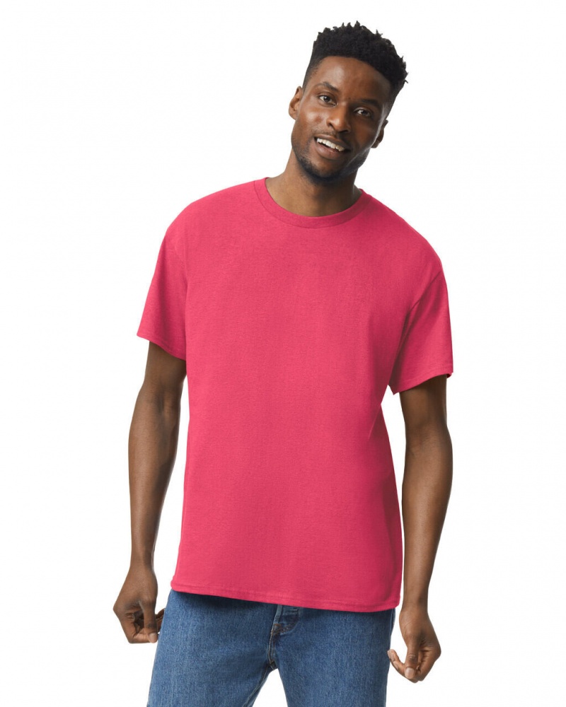 Men\'s Gildan 5000 T-Shirts Heather Red | HBVI27145