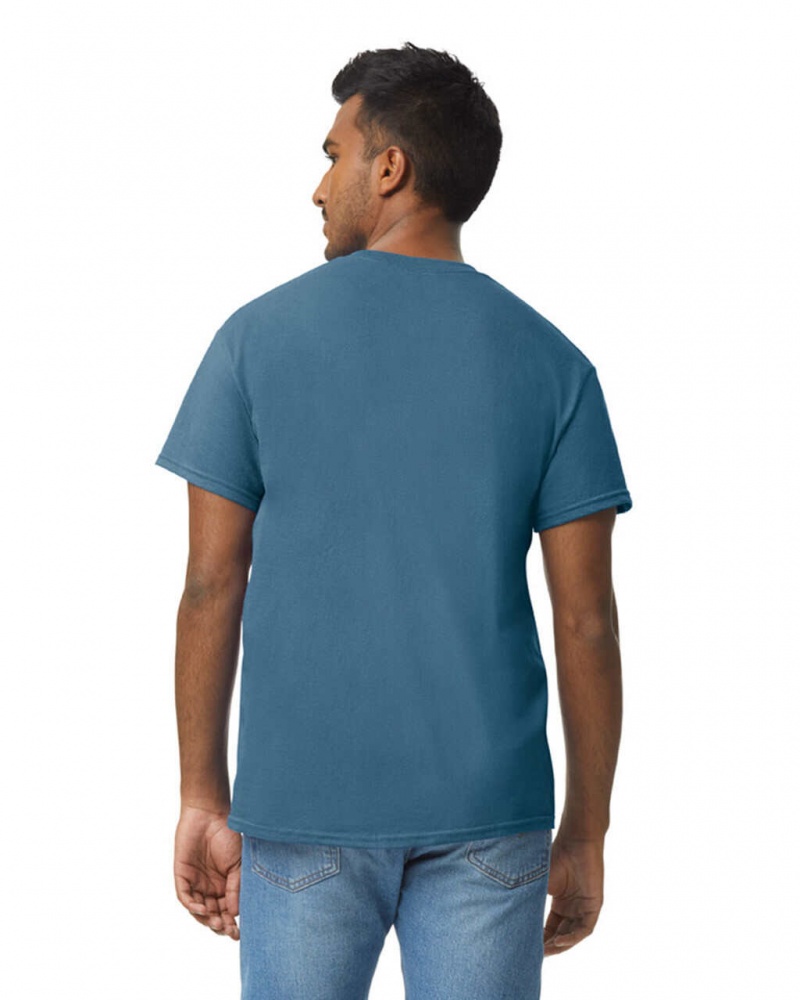 Men's Gildan 5000 T-Shirts Indigo Blue | TJRZ31485