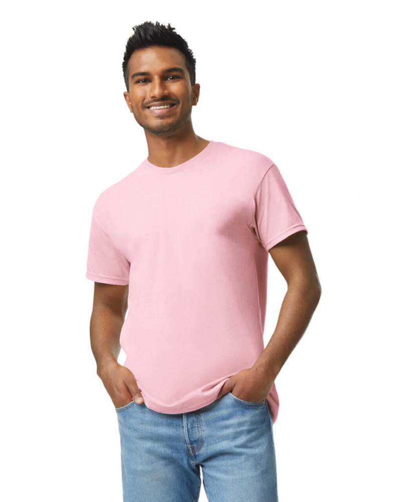 Men\'s Gildan 5000 T-Shirts Light Pink | HXUE35674