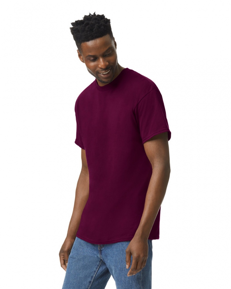 Men's Gildan 5000 T-Shirts Maroon | HURL93847