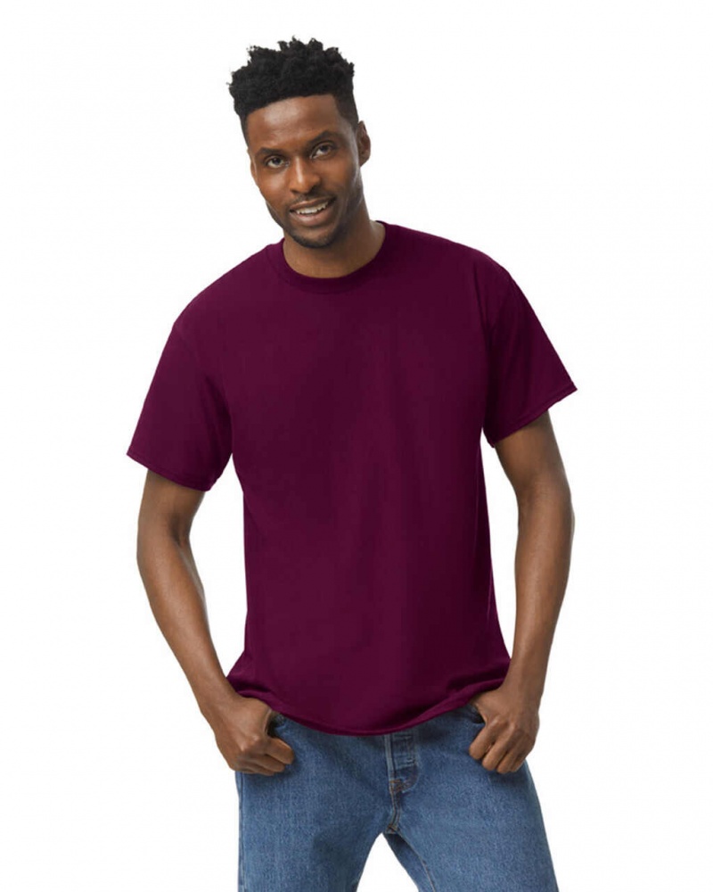 Men\'s Gildan 5000 T-Shirts Maroon | HURL93847