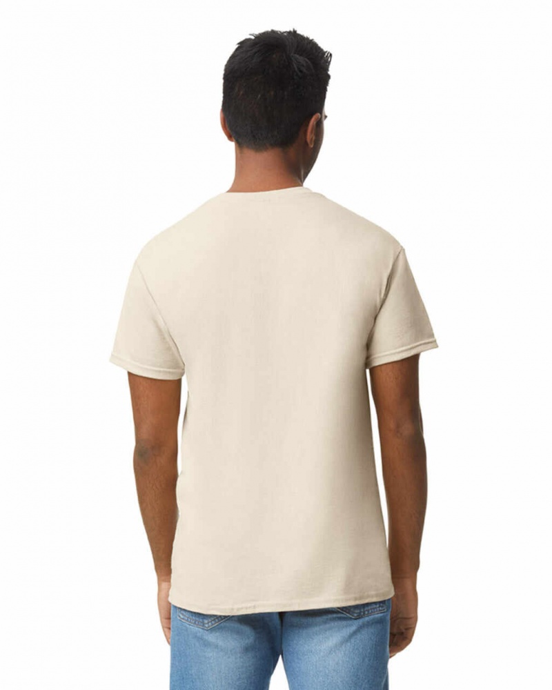 Men's Gildan 5000 T-Shirts Natural | GNBH87391