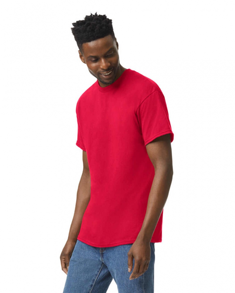 Men's Gildan 5000 T-Shirts Red | HVZQ01953