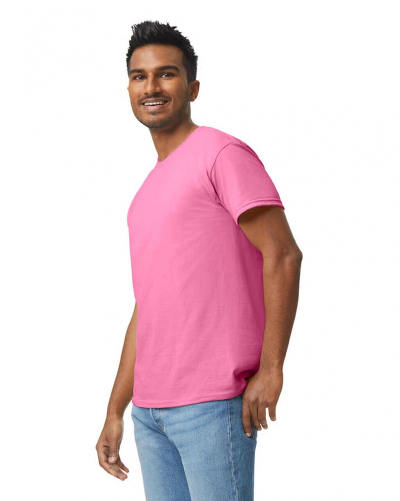 Men's Gildan 5000 T-Shirts Safety Pink | QRIS17843